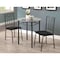 Monarch Specialties Dining Set - 3Pcs Set / Grey Marble / Charcoal Metal I 3065 - alternate 5